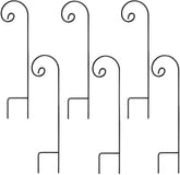 Shepherd's Hooks, Black, Made of Premium Metal for Hanging Solar Lights, Bird Feeders, Mason Jars, Plant Hangers, Flower Basket, (6 Pack) by AshmanOnline